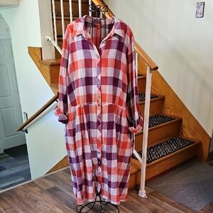 👗Modcloth Red and Purple Plaid Dress